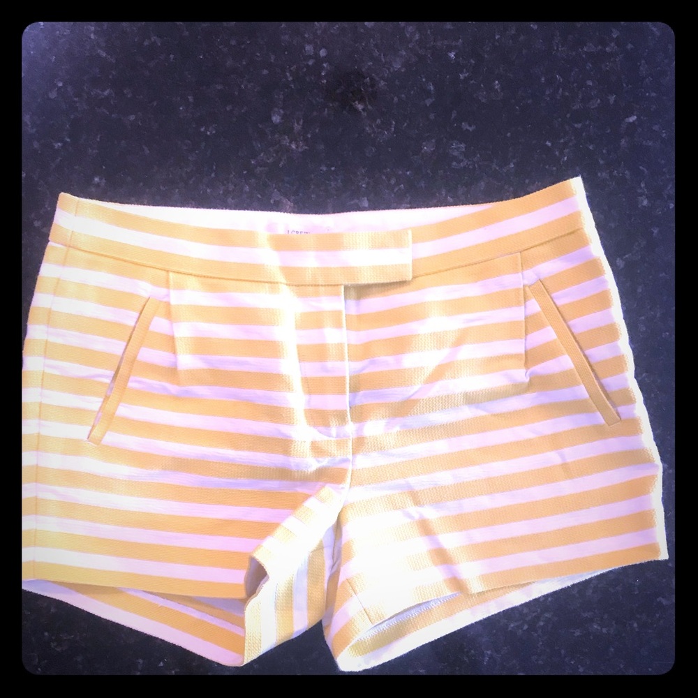 Jcrew🦋Preppy Yellow and White Striped Shorts